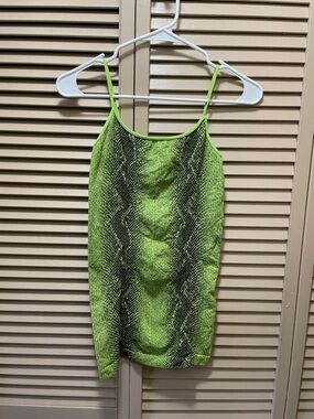 Neon Green Snake-Print Reptile Tank Top